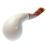 Smooth Finish Apple w/Simplistic Leafy Bottom Bowl Meerschaum Pipe By Paykoc M02012