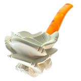 Floral Bouquet in Hand Meerschaum Pipe by Paykoc