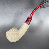 Polynesian Flower Power Calabash III Meerschaum Pipe by Paykoc M98010