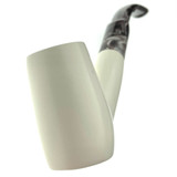 Meerschaum Smooth Sitter Tobacco Pipe w/Chocolate Swirls Stem By Paykoc M03506