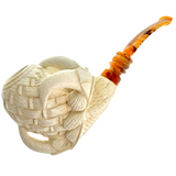 Basket Weave Claw Meerschaum Tobacco Pipe 1/4 Bent 9.5" by Paykoc M04051