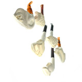 Serpent Snake and Cobra Meerschaum Pipes Assorted 1 Count