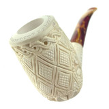 Ceremonial Hawaiian Flower Meerschaum Pipe with Straight Stem by Paykoc, M98016