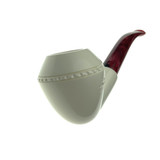 Meerschaum Smooth Finish w/ Tiny Flower Bursts Bulldog Tobacco Pipe, by Paykoc M02208