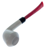 Handsome Dublin Meerschaum Pipe Push Pull Candy Red Stem