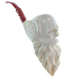 Mercury's Father Mr. Skully Masterful Carved Meerschaum Pipe by Paykoc M99069