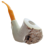 Natural Meerschaum Ore Block Pipe 1 Count - 05