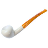 Meerschaum Smooth Apple w/Orange Swirl Stem