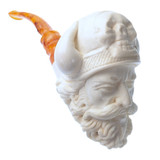 Meerschaum Skull Viking Carved Pipe