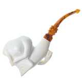 Meerschaum "Ole Snake Eye" Skull Hand-Carved Smoking Pipe