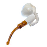 Meerschaum "Ole Snake Eye" Skull Hand-Carved Smoking Pipe