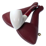 Smooth Tapered Bent Billiard Hand-Carved Meerschaum Pipe