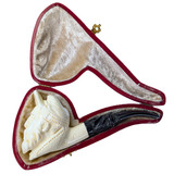 Meerschaum "Eustace the Rifleman" Civil War Hand-Carved Smoking Pipe