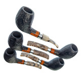 Handmade Italian Briarwood Bent Apple Pipes w Oreo Swirl Stem (Limited Quantity)