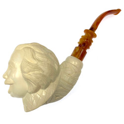 Albert Einstein Bust by Master Carver Baglan Meerschaum Pipe Paykoc