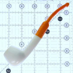 Double Starburst Flat top Apple Bowl 1/2 Bend Meerschaum  Pipe by Paykoc M02059