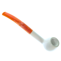 Classic Smooth Finish Apple Meerschaum Pipe Long shank & Slight Bend stem by Paykoc M02058