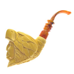 Chief & Eagle by Master Carver Baglan Meerschaum Pipe Paykoc M78032