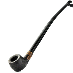 Nice Rustic Briar Churchwarden Concave Top Apple Pipe 1/4 Bent By Paykoc BRP75019