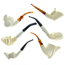 Serpent Snake and Cobra Meerschaum Pipes Assorted 1 Count