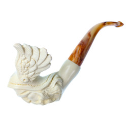 Meerschaum "The Wings of Odin" Viking Hand-Carved Smoking Pipe