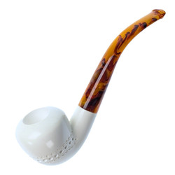 Lattice Band Apple Smooth Meerschaum Smoking Pipe