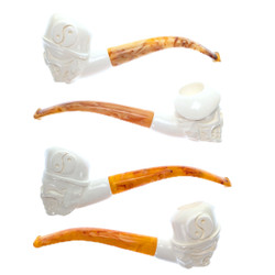 Yin Yang Skull Commando - Meerschaum Tobacco Smoking Pipe