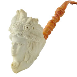 Meerschaum Saxophone Lady With Roses Pipe By Paykoc M34017