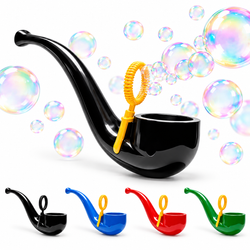6-Inch Sherlock-Style Bubble Blower Toy with Built-In Bubble Wand – Novelty Bubble Maker, 1 PC Assorted Colors
