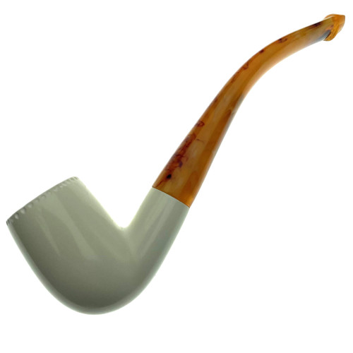 Dimpled Bowl Rim Meerschaum Classic Billiard Pipe by Paykoc M02162