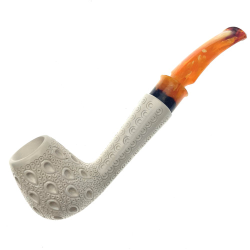 Meerschaum Doily Billiard Lattice Finish Pipe 1/4 Bend Stem By Paykoc M02111(L)
