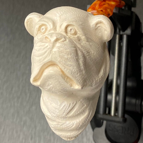 American Pitbull Dog Bust I Meerschaum Tobacco Pipe by Paykoc