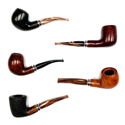 Appia Premium Italian Briar Pipes with Silver Band Paykoc, Assorted 1 Count