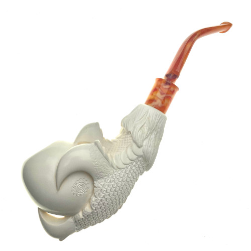Meerschaum Claw Clutching Skull Pipe Slight Bend By Paykoc M04214