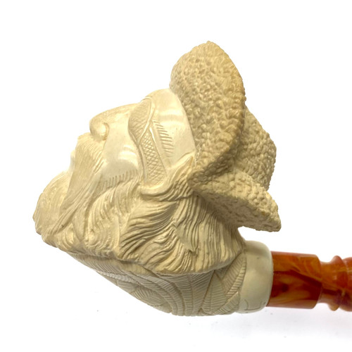 Rustic Bearded Pirate by Master Carver Baglan Meerschaum Pipe Paykoc