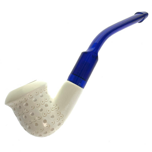 Mini Calabash Lattice Pipe NO Case by Paykoc Genuine Block Meerschaum M60006