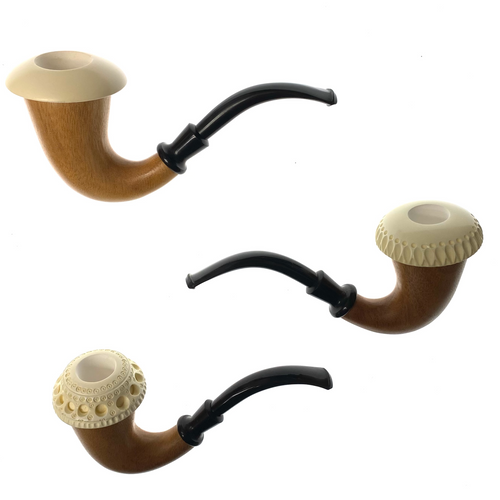 $220 Mahogany Wood Calabash Pipe with Meerschaum Bowl,  1 Assorted Pipe