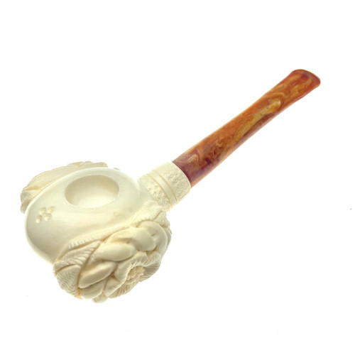Floral Princess Leia Rose Bud Sides Meerschaum Pipe NO Bend by Paykoc M98013