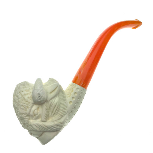 Meerschaum Great American Bison / Buffalo Tobacco Pipe Quarter Bend By Paykoc M00405