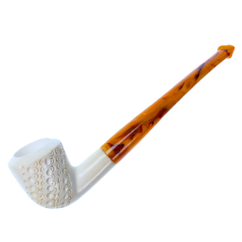 Meerschaum Dimpled Dublin w/ Orange Swirl Stem