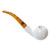 Slight Bend Lattice Apple with Orange Stem Meerschaum Pipe by Paykoc M02002(L)