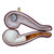 Slight Bend Lattice Apple with Orange Stem Meerschaum Pipe by Paykoc M02002(L)