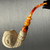 Dolphin Crest Nautical Theme Apple with Bone Finish by Master Carver Baglan Meerschaum Pipe Paykoc