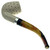 Meerschaum Billiard Lattice Teardrop Finish Full Bend w/Metal band Stem Pipe By Paykoc M02160(L)