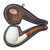 Meerschaum Simplistic Teardrop and Dots Lattice Finish Billiard Pipe 1/2 Bend Tobacco by Paykoc M02021(L)