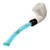 Meerschaum Dimple-Wrapped Apple Smoking Pipe w/ Glacial Blue Stem