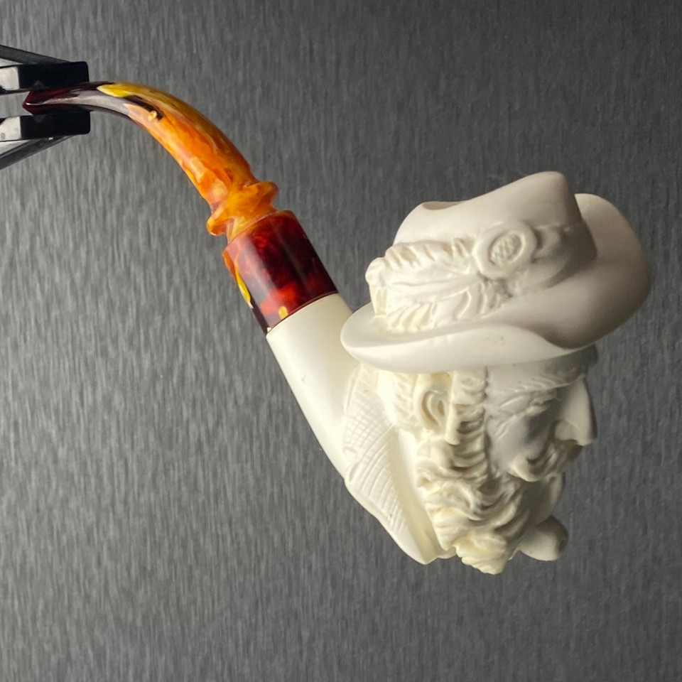 Classic Cowboy Pioneer II Meerschaum Pipe by Master Carver Cevher 6" Paykoc Imports Paykoc Pipes
