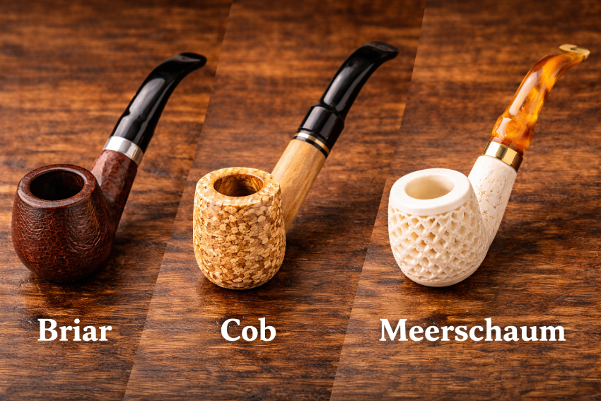 Different pipe materials that absorb flavor differently