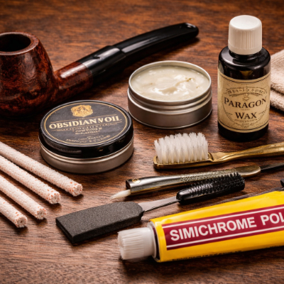 Tools for cleaning vulcanite pipe stems