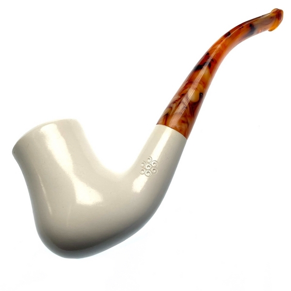 Meerschaum tobacco pipe with 1/2 bend acryllic stem